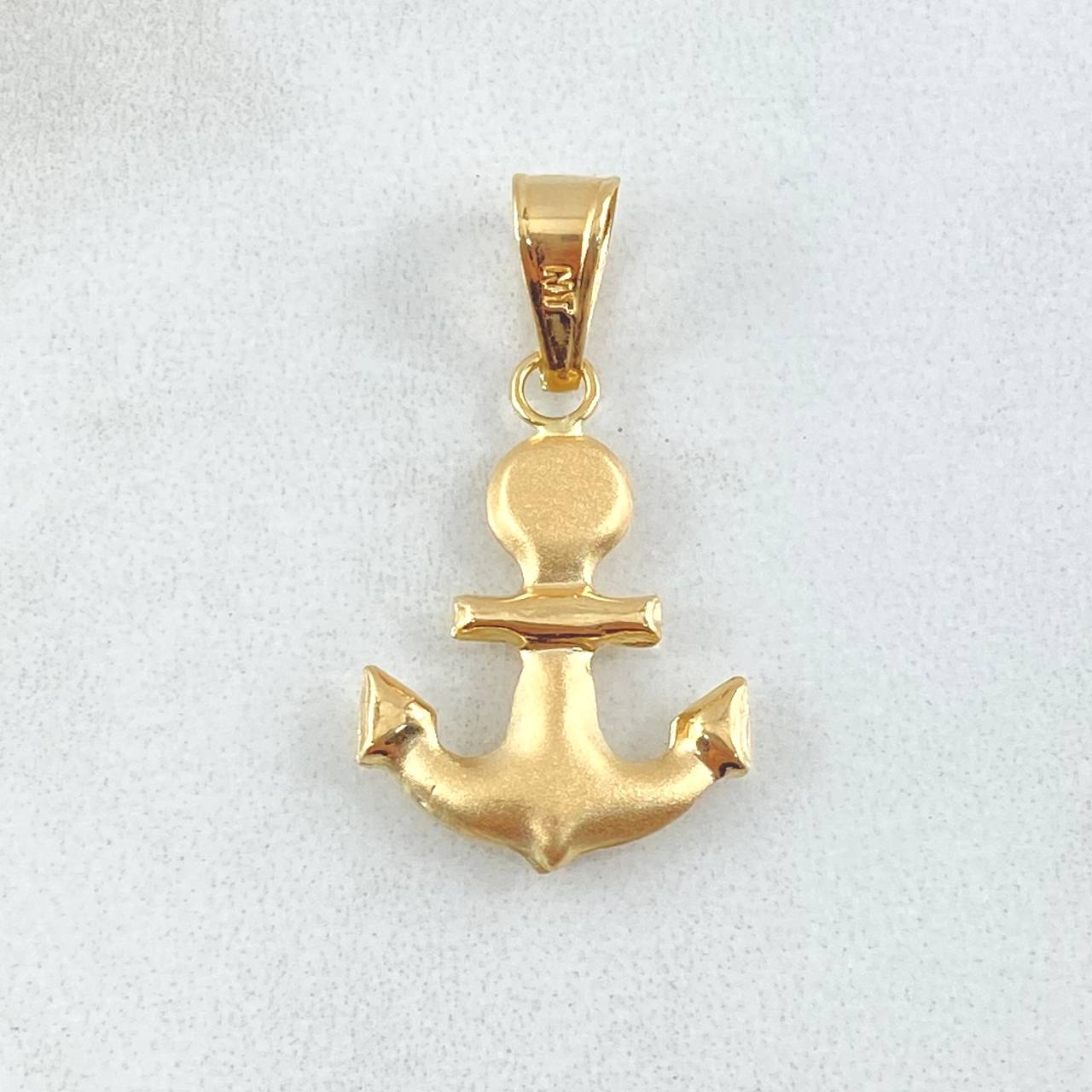 Pendant Anchor 1gr / 0.7in / Matte 18K Gold