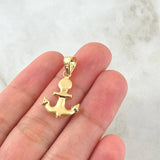 Pendant Anchor 1gr / 0.7in / Matte 18K Gold