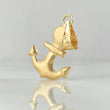 Pendant Anchor 1gr / 0.7in / Matte 18K Gold