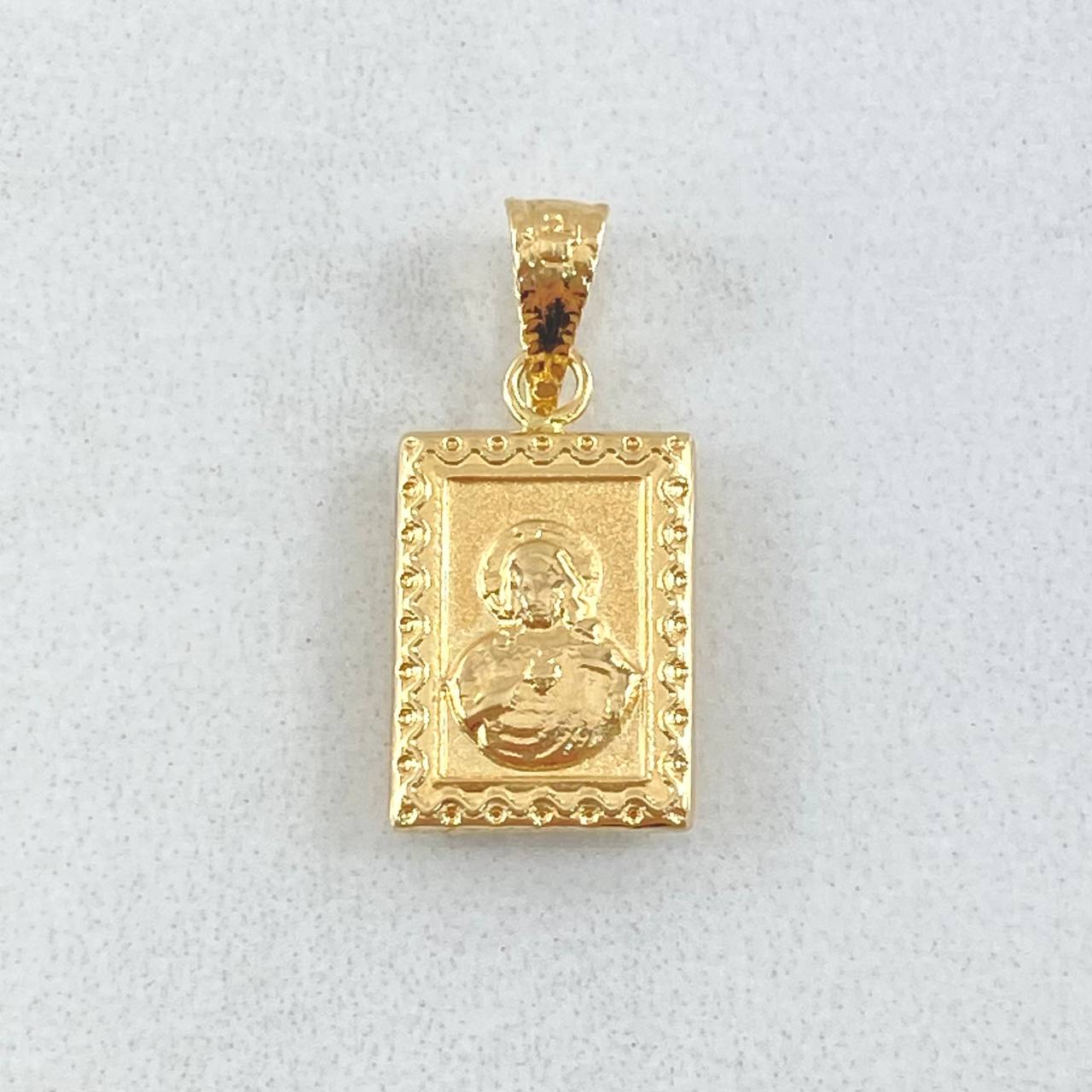 Dije Doble Faz 0.75gr / 2cm / Sagrado Corazon De Jesus - Virgen Del Carmen Oro Amarillo 18K