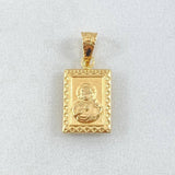 Dije Doble Faz 0.75gr / 2cm / Sagrado Corazon De Jesus - Virgen Del Carmen Oro Amarillo 18K