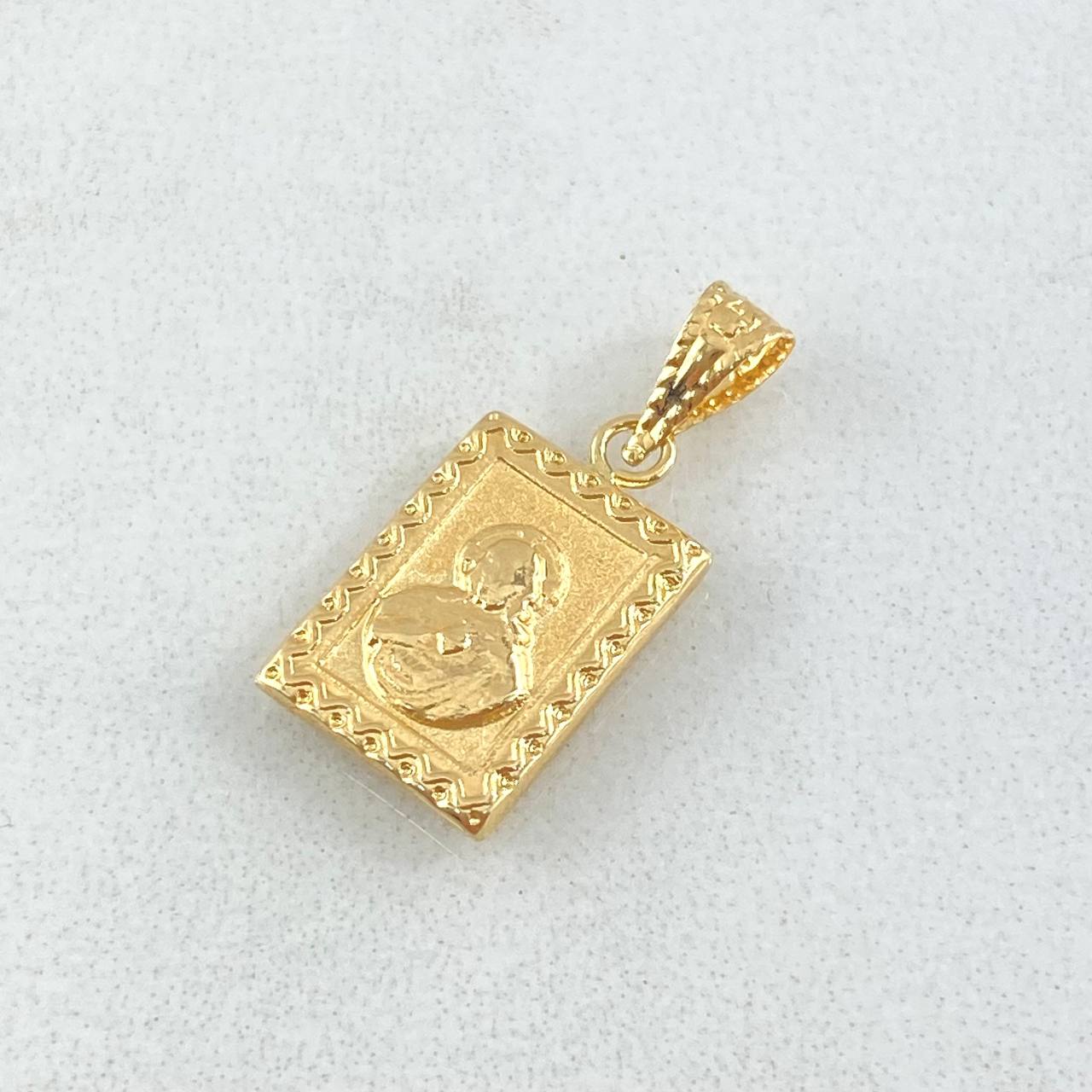 Dije Doble Faz 0.75gr / 2cm / Sagrado Corazon De Jesus - Virgen Del Carmen Oro Amarillo 18K