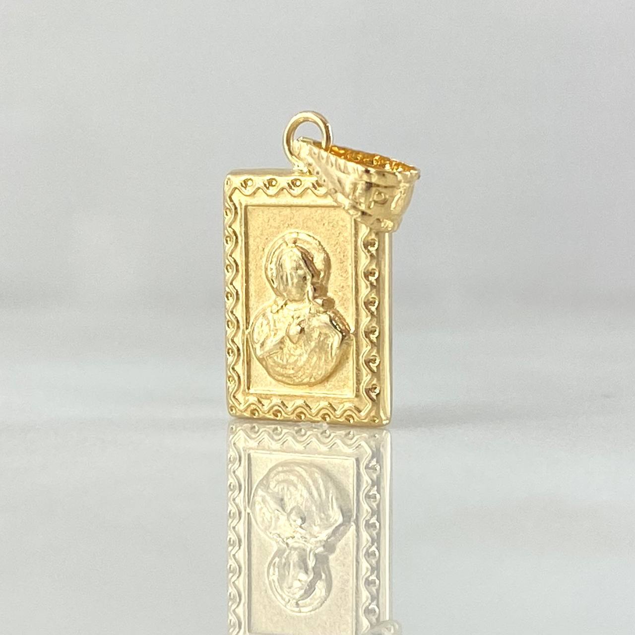 Dije Doble Faz 0.75gr / 2cm / Sagrado Corazon De Jesus - Virgen Del Carmen Oro Amarillo 18K