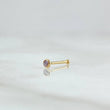 Piercing Chispa Fija Bisel 0.1gr / 1cm / Circon Rosado Oro Amarillo 18K (Joya) ©