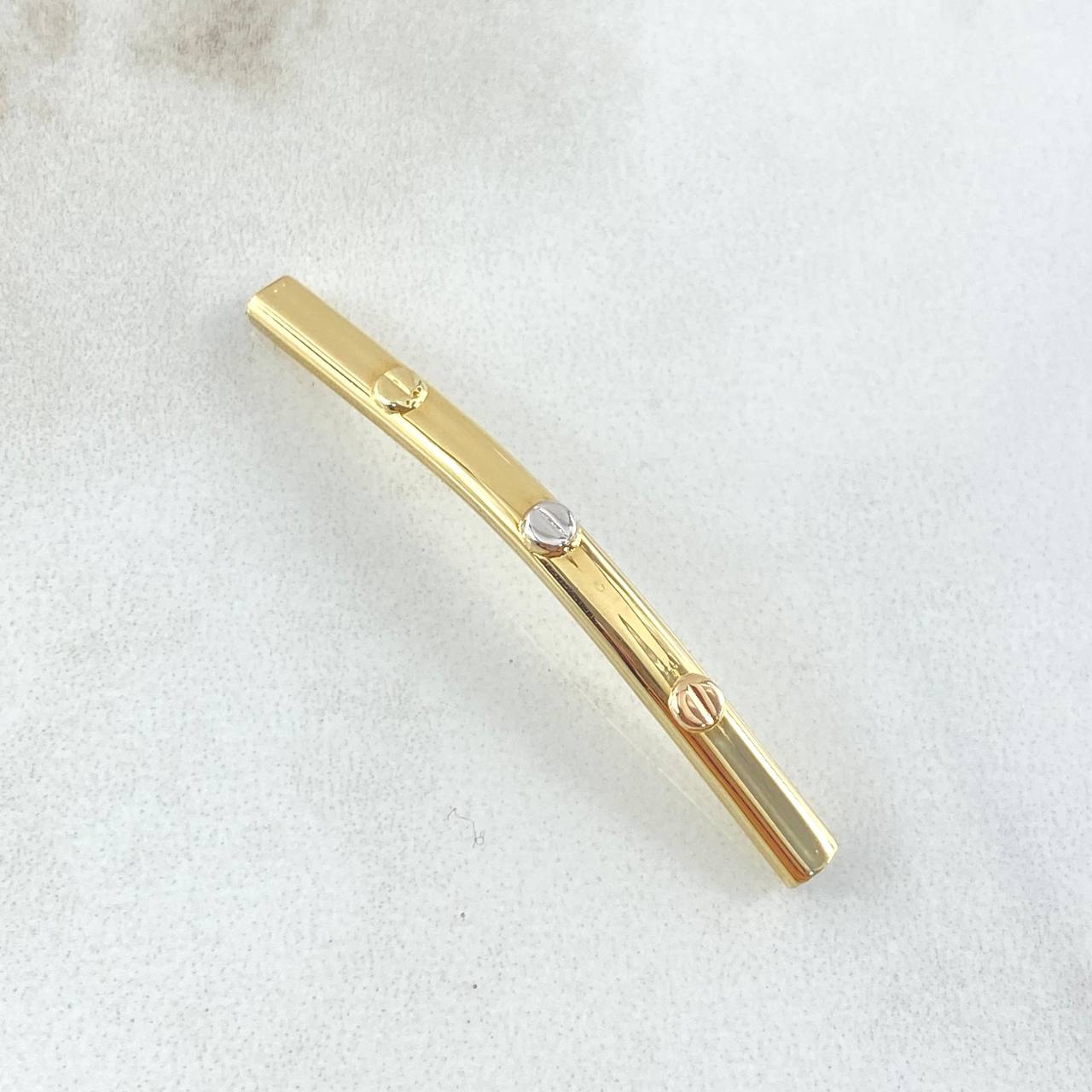 Herraje Cilindro Trio De Clavos 0.65gr / 4cm / Liso Tres Oros 18K