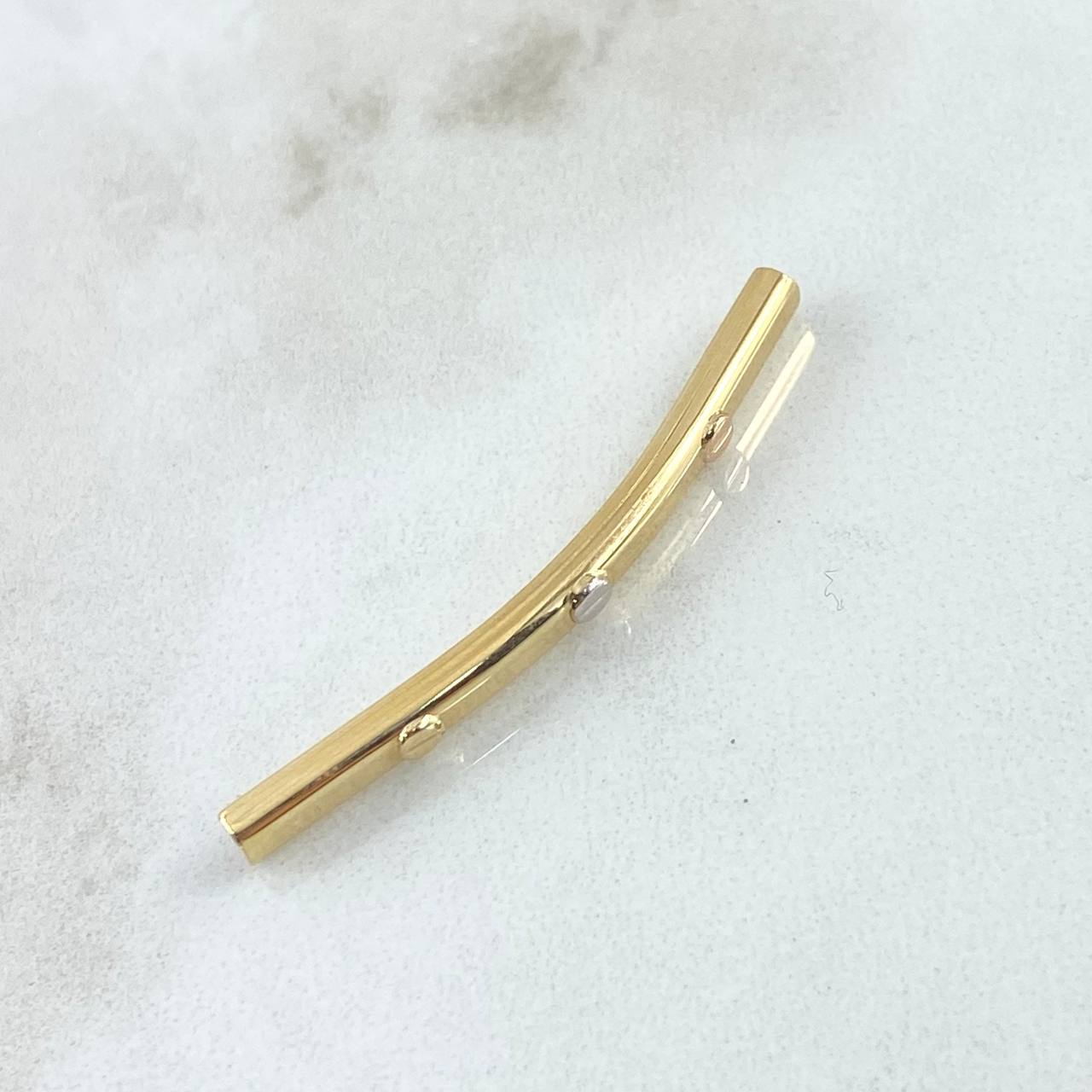 Charm Trio Nail Cylinder 0.7gr / 1.6in / Smooth Three Golds 18K