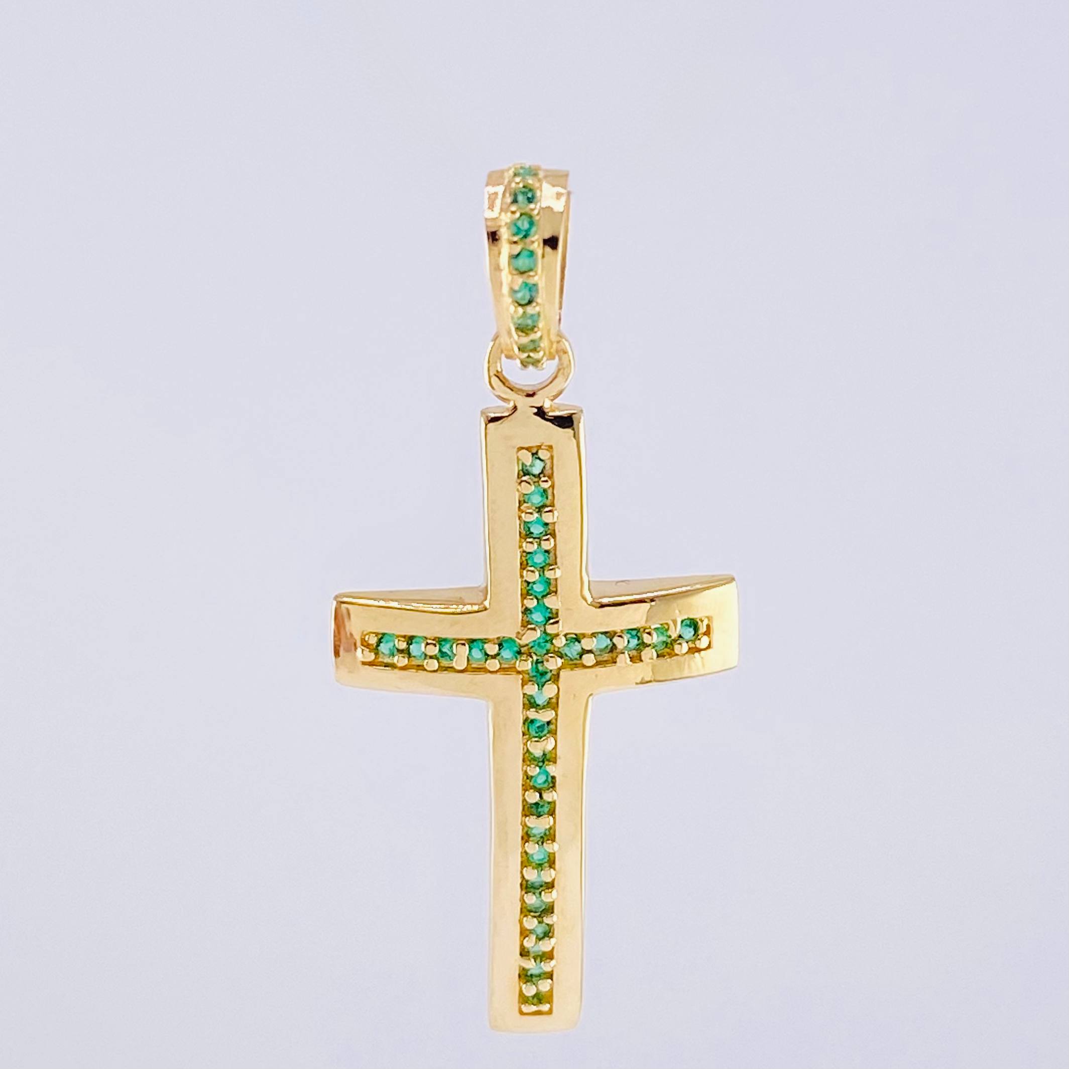 Dije Cruz Curva Abultada 2.45gr / 1 1/2 in / Oro Amarillo 18K