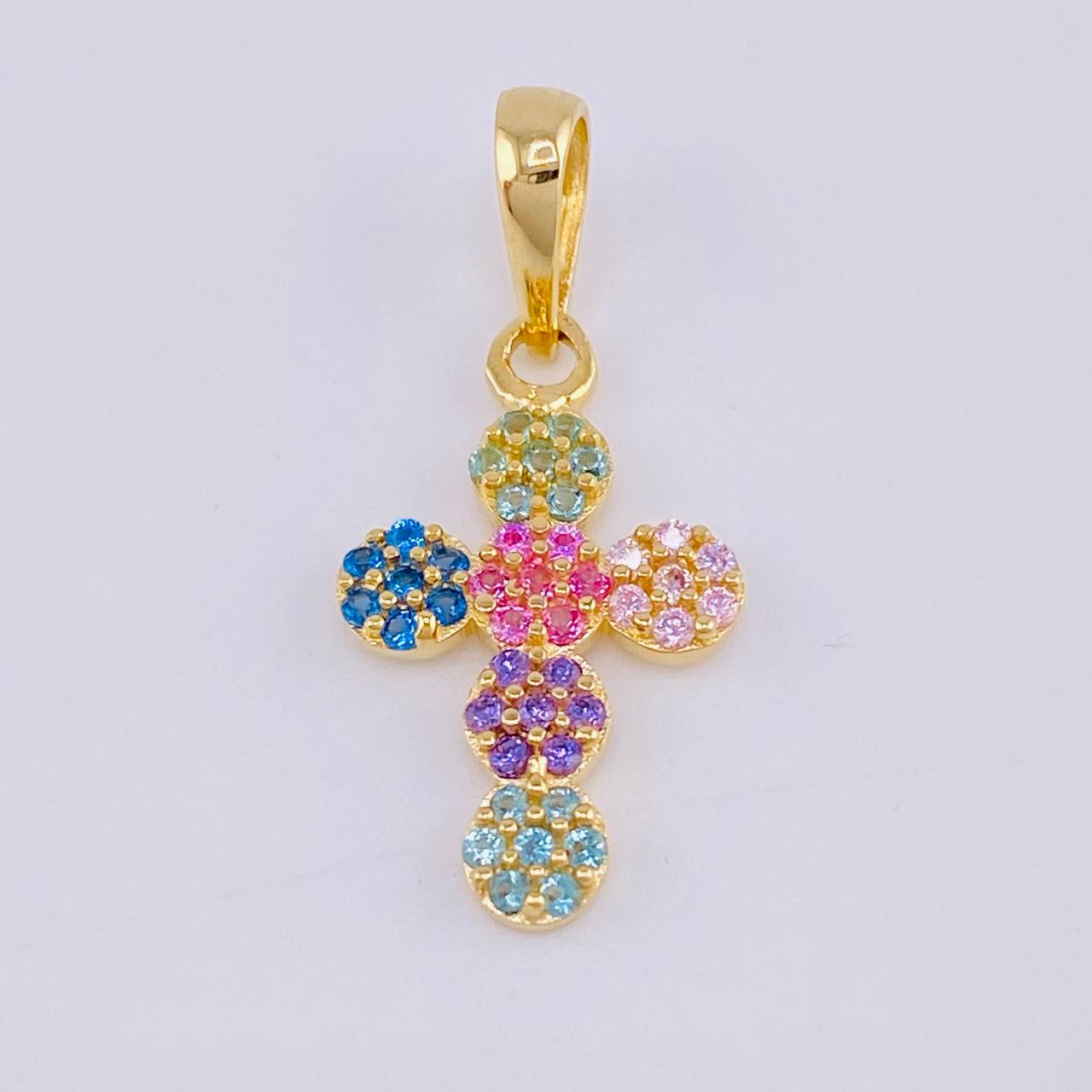 Dije Cruz Tupida 1.65gr / 1 in / Oro Amarillo 18K