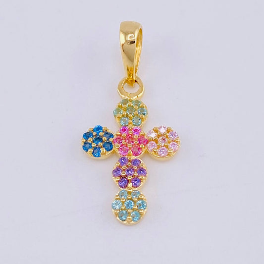 Dije Cruz Tupida 1.65gr / 1 in / Oro Amarillo 18K