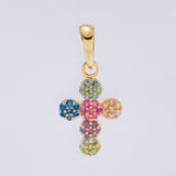 Dije Cruz Tupida 1.65gr / 1 in / Oro Amarillo 18K