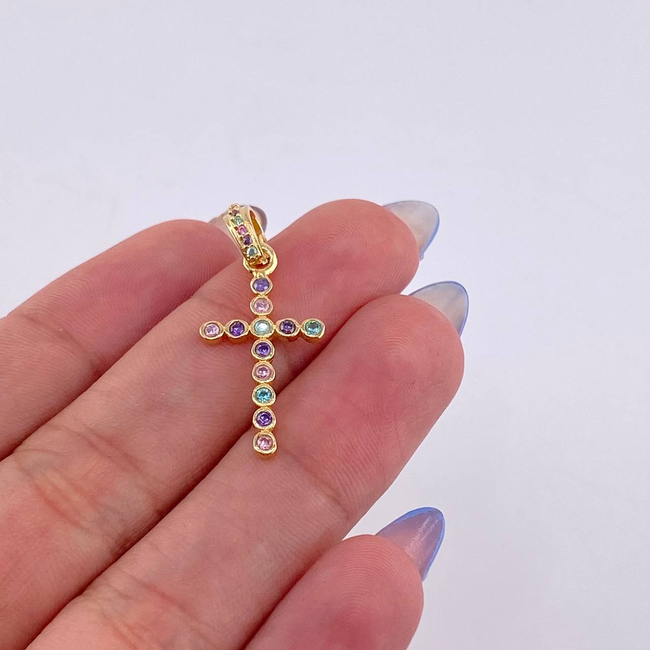 Dije Cruz Tupida 1.45gr / 1 in / Oro Amarillo 18K