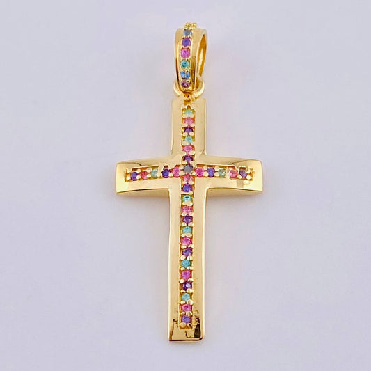 Dije Cruz Curva Abultada 2.35gr / 1 1/2 in / Oro Amarillo 18K ©