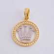 Pendant Crown Rx 2.7gr / 1 in / Two-tone Yellow White 18K Gold