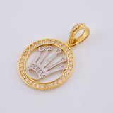 Pendant Crown Rx 2.7gr / 1 in / Two-tone Yellow White 18K Gold
