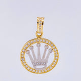 Dije Corona Rx 2.7gr / 1 in / Dos Oros Amarillo Blanco 18K ©