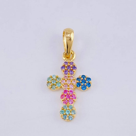 Dije Cruz Tupida 1.8gr / 1 in / Oro Amarillo 18K *