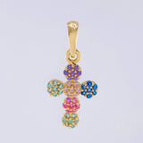 Dije Cruz Tupida 1.8gr / 1 in / Oro Amarillo 18K *