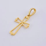 Pendant Cross Diamond Tips 1.2gr / 1 1/4 in / 18K Yellow Gold *