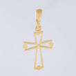 Pendant Cross Diamond Tips 1.2gr / 1 1/4 in / 18K Yellow Gold *