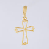 Pendant Cross Diamond Tips 1.2gr / 1 1/4 in / 18K Yellow Gold *
