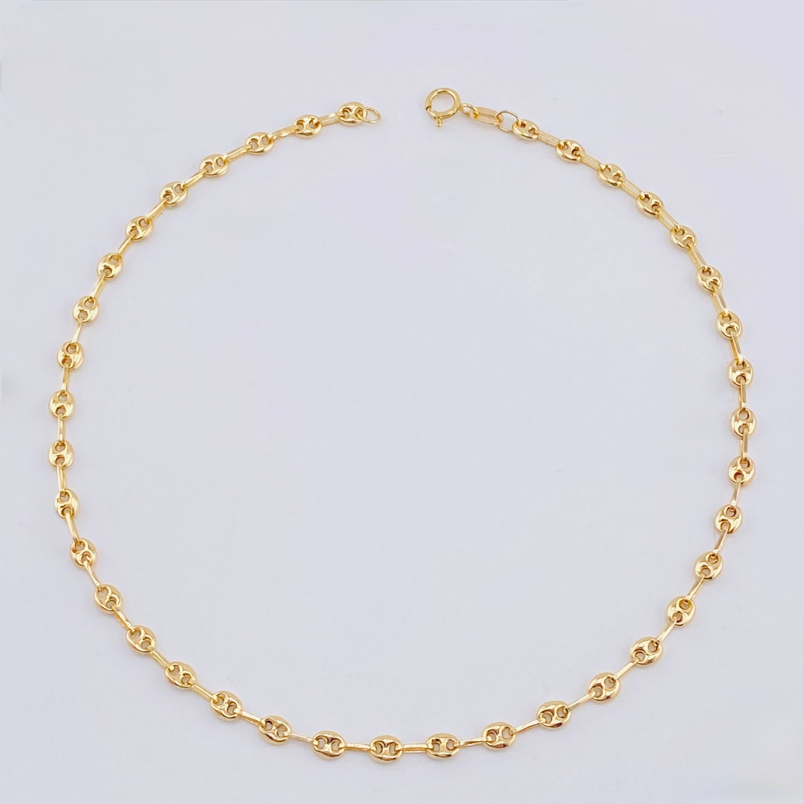 Tobillera GC 2.65g / 9 1/2 in / 3.4mm Oro Amarillo 18K