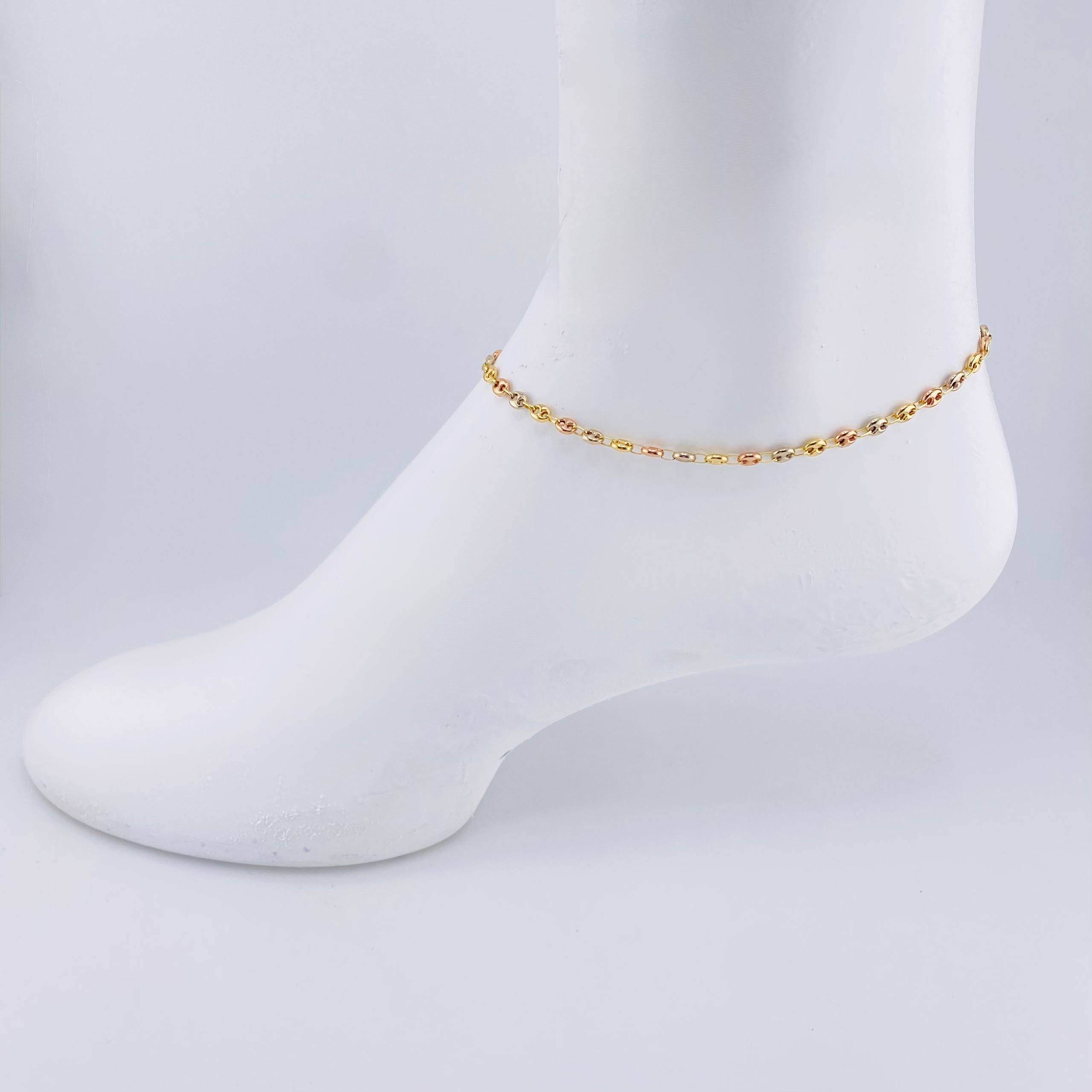 Tobillera Gc 3.1gr / 9 1/4 in / 4mm Tres Oros 18K ©