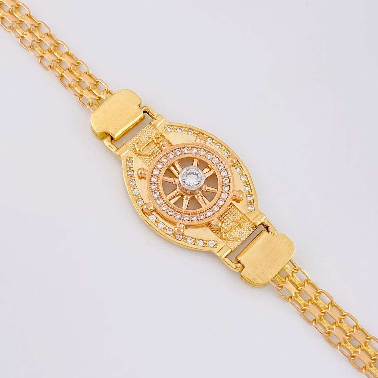 Pulso Chino Correa Timon Ancla 12.35g / 7 3/4 in / 5.1mm Oro Rosa 18K