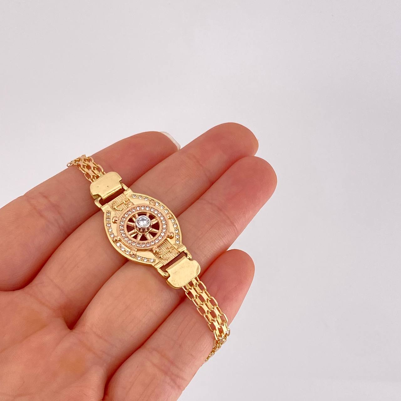Pulso Chino Correa Timon Ancla 12.35g / 7 3/4 in / 5.1mm Oro Rosa 18K