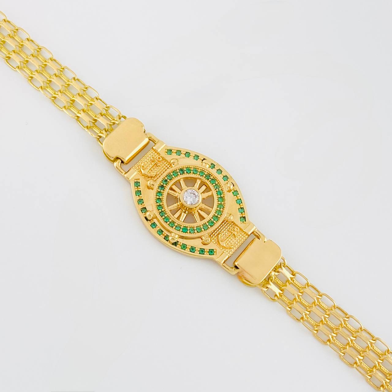 Bismark Bracelet Strap Helm Anchor 12.5g / 7 1/4 in / 7mm 18K Yellow Gold