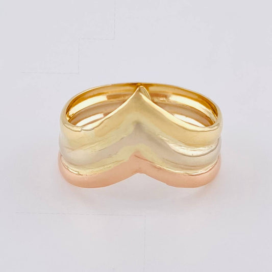Anillo Tres Lineas Enlazadas 2 g / T6 1/4 Tres Oros 18K