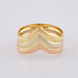 Three Intertwined Lines Ring 2.2 g / T8 Three Golds 18K