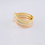 Three Intertwined Lines Ring 2.15 g / T7 Three Golds 18K