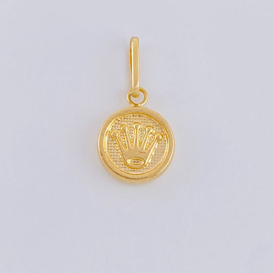 Dije Circulo Corona 0.45 g / 3/4 in Oro Amarillo 18K