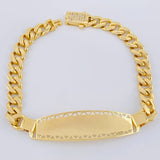 Pulso Cubano Placa Tribal 12.6 g / 8 1/2 in / 6.3 mm Oro Amarillo 18K