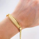 Pulso Cubano Placa Tribal 12.6 g / 8 1/2 in / 6.3 mm Oro Amarillo 18K