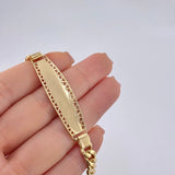 Pulso Cubano Placa Tribal 12.6 g / 8 1/2 in / 6.3 mm Oro Amarillo 18K
