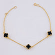 Pulso Modulable Trebol Onix Negro 2.3 g / 7 1/4 in - 6 1/2 in / 1.36 mm Oro Amarillo 18K