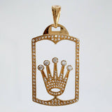 Pendant Silhouette Crown Plate 9.35gr / 5.4cm / White Zircons Yellow Gold ©