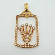 Pendant Silhouette Crown Plate 9.35gr / 5.4cm / White Zircons Yellow Gold ©