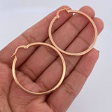 Round Hoop Earrings 2.6gr / 4cm (1.6in) / 18K Gold $