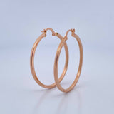 Round Hoop Earrings 2.6gr / 4cm (1.6in) / 18K Gold $