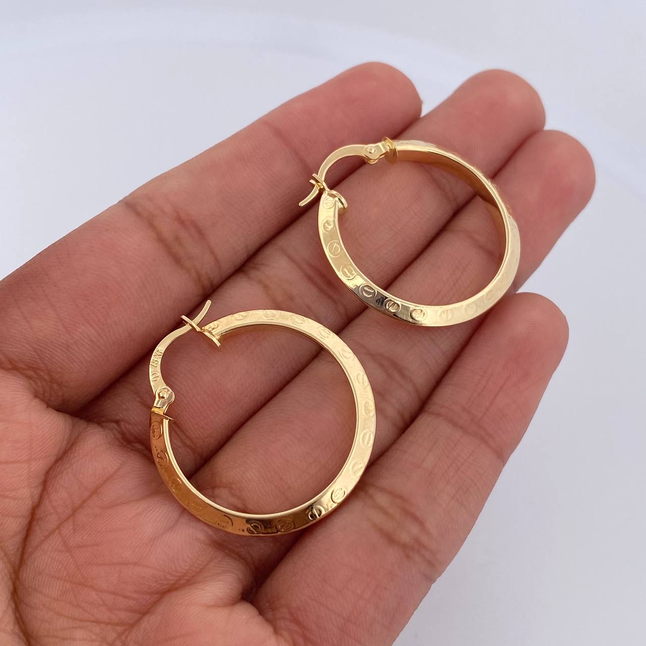 Hoop Earrings Clau 2.3gr / 3cm / 18K Gold &