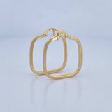 Candongas Cuadradas 1.85gr / 3cm / Oro 18K $