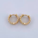 Candongas Hojas 3.8gr / 1.2cm / Oro 18K $