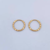 Candongas Aro Rayado 0.6gr / 1.3cm / Oro 18K $