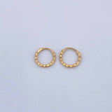 Hoop Earrings Grooved Hoop 0.25gr / 0.8cm / 18K Gold $