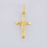 Pendant Cross Christ Flat Tips 0.35 g / 3/4 in Yellow Gold 18K