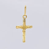 Pendant Cross Christ Flat Tips 0.35 g / 3/4 in Yellow Gold 18K
