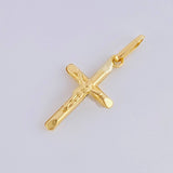 Pendant Cross Christ Flat Tips 0.35 g / 3/4 in Yellow Gold 18K