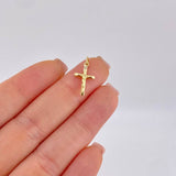 Dije Cruz Cristo Puntas Planas 0.35 g / 3/4 in Oro Amarillo 18K